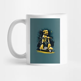 dog riding a scooter Mug